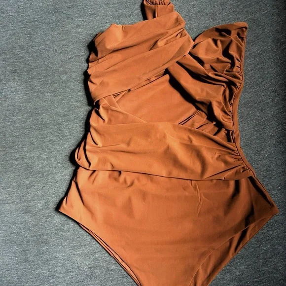 Nensi Dojaka Plunge One-Piece Bathing Suit, XS